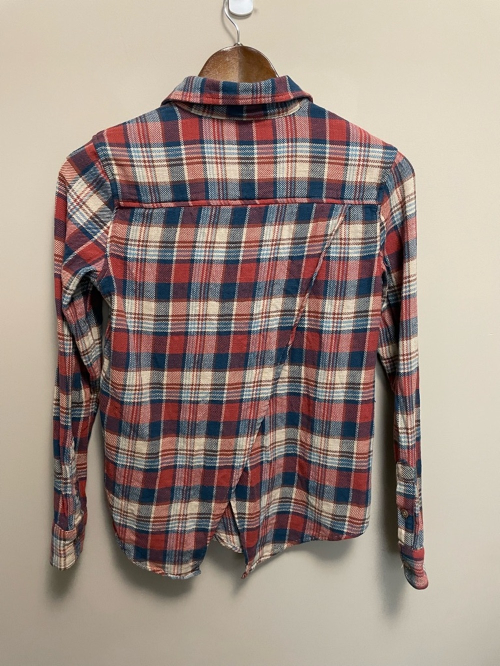 MOTHER Denim Blue & Orange Plaid Button Down Blouse Shirt Women’s XS - Picture 7 of 13